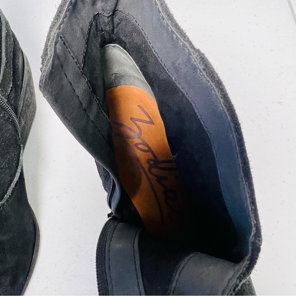 ZODIAC Western 3 Buckle Suede Booties 10M Black - Picture 4 of 8